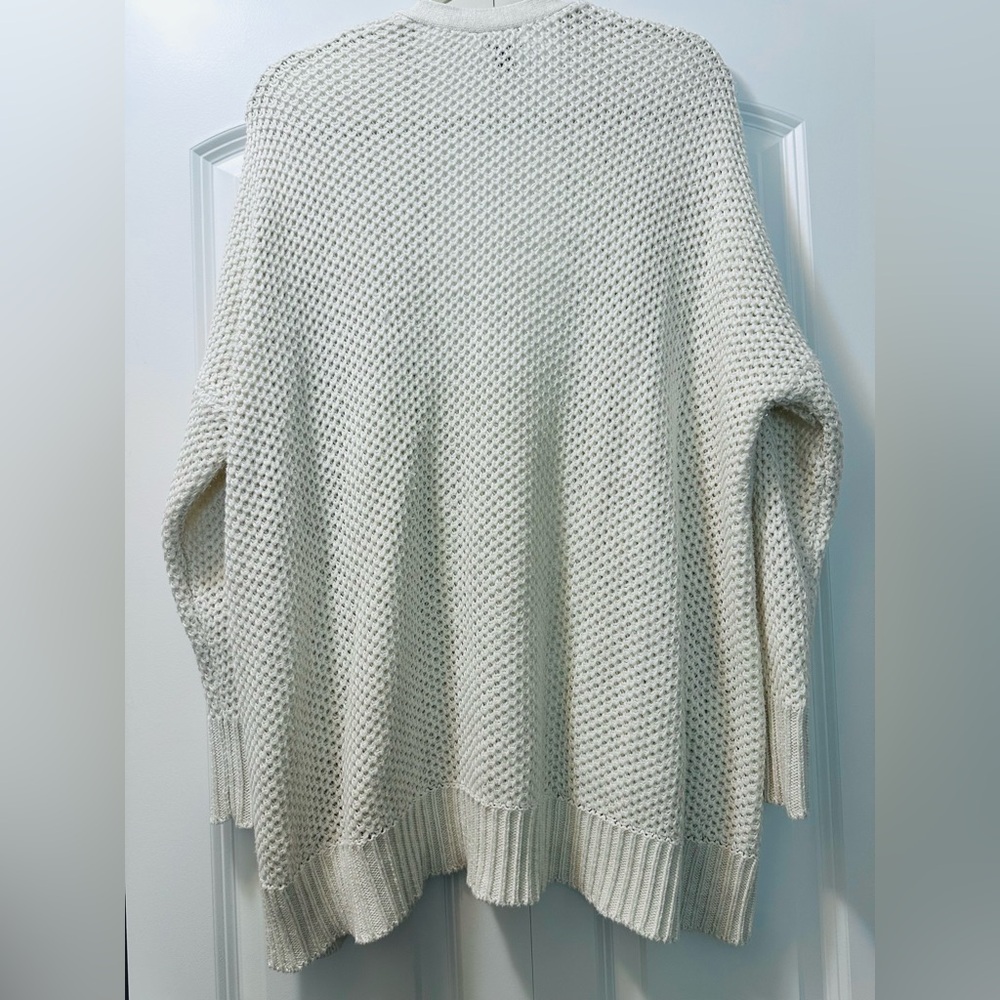 AERIE soft knit oversized open cardigan L/XL Cream Ivory - Picture 3 of 11